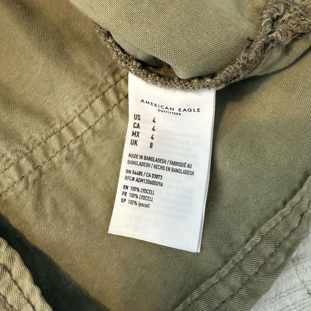 NEW American Eagle Long Sleeve Green Utility Romper Size 4 NWT - Picture 8 of 9